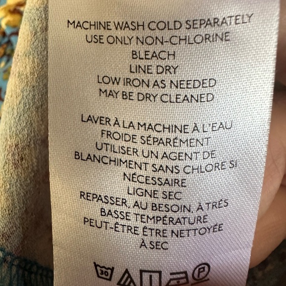 Free People Blue Floral Keyhole Back Dress With Lace. Size Medium - Picture 12 of 13